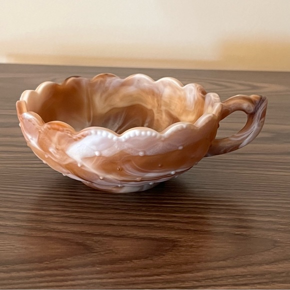 Caramel Swirl Slag Glass Bowl - Picture 12 of 14